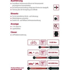 Gedore Drehmomentschlüssel R68900100 12,5 Mm (1/2") 20 - 100 Nm -Gartengeräte Geschäft 00 drehmomentschluessel 03