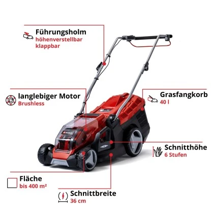 Einhell Power X-Change Akku-Rasenmäher GE-CM 36/36 Li Inkl. 2x4,0 Ah Akkus 5 Einhell Power X-Change Akku-Rasenmäher GE-CM 36/36 Li Inkl. 2x4,0 Ah Akkus – Bild 3